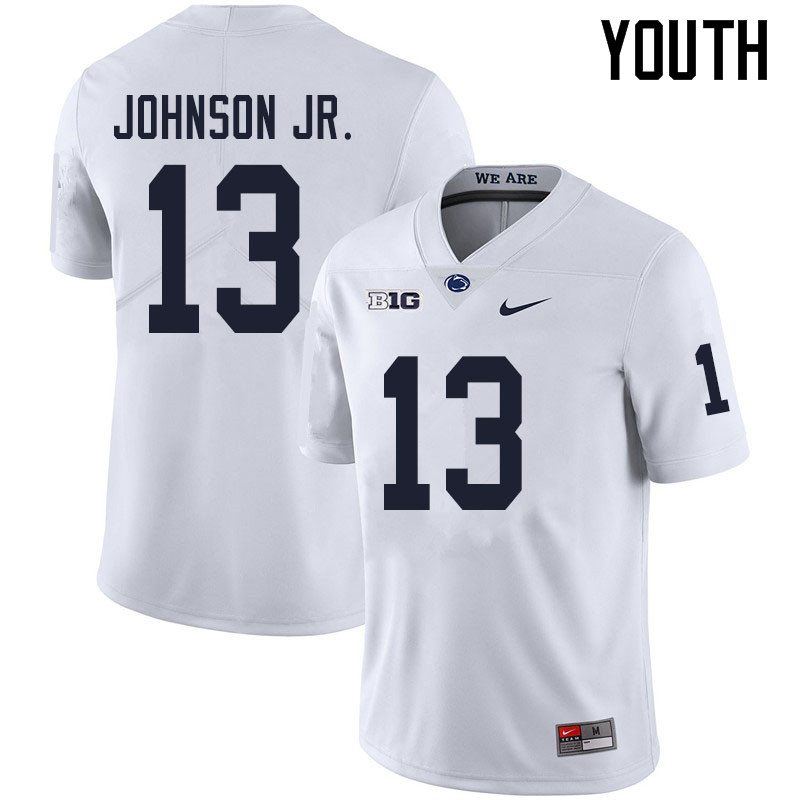 Youth #13 Michael Johnson Jr. Penn State Nittany Lions College Football Jerseys Sale-White - Click Image to Close